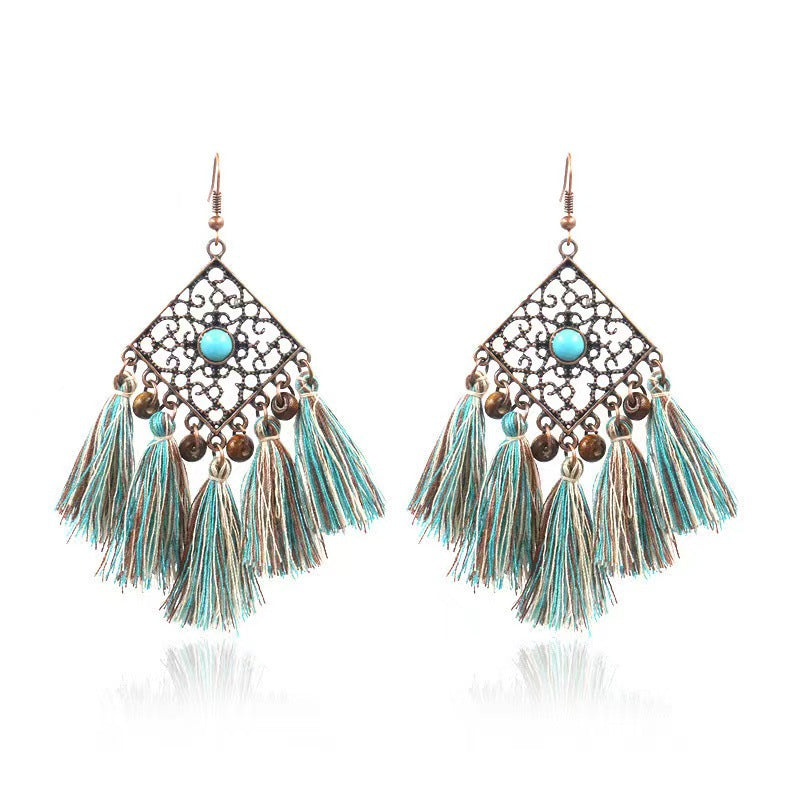 Thin Vintage Tassel Palace Style Ethnic Earrings