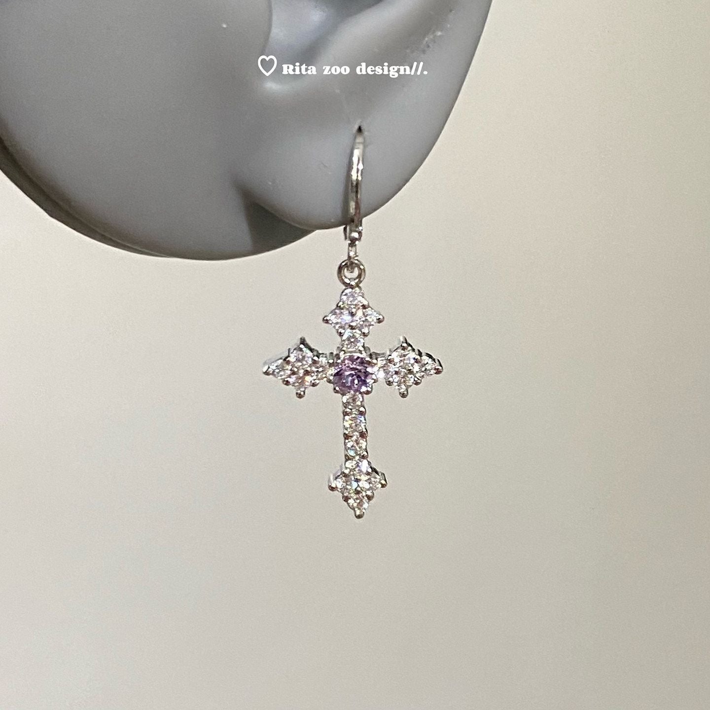 Women's Sparkling Full Rhinestone Cross Clip Niche Temperament Design Rings