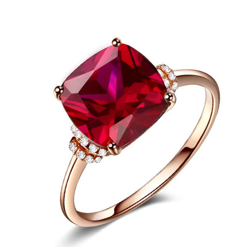Fashion Vintage Emerald Ruby Diamond Popular Ring