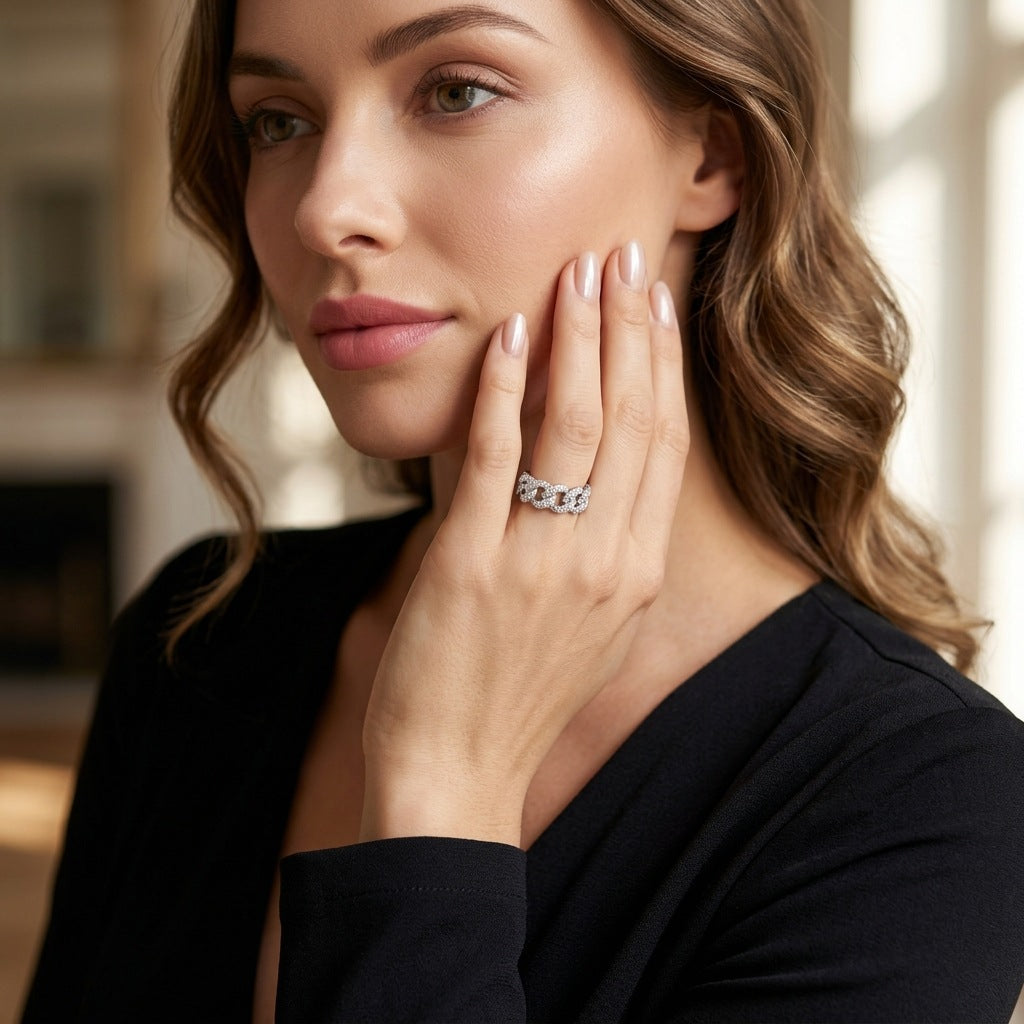 Women's Chain Does Not Fade Light Luxury Minority Design Sense High Ring