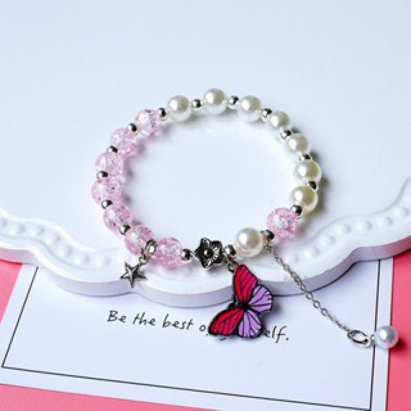 Female Aquamarine Gray Moonlight Natural Crystal Bracelet