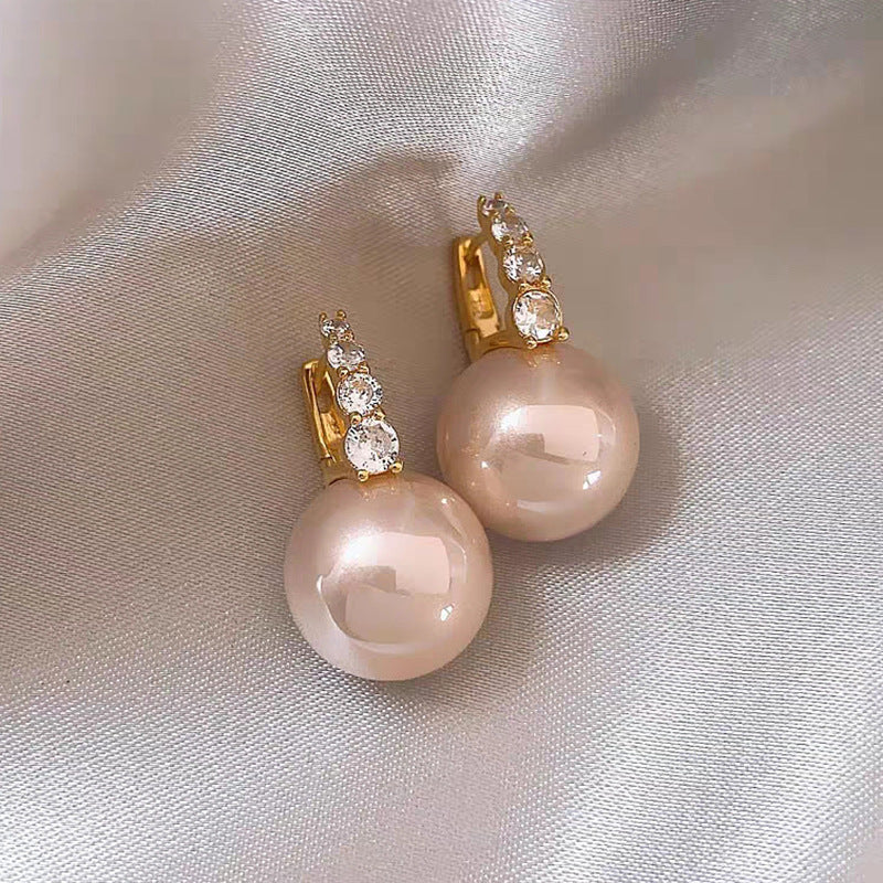 Women's Round Pearl Ear Clip For Niche Earrings