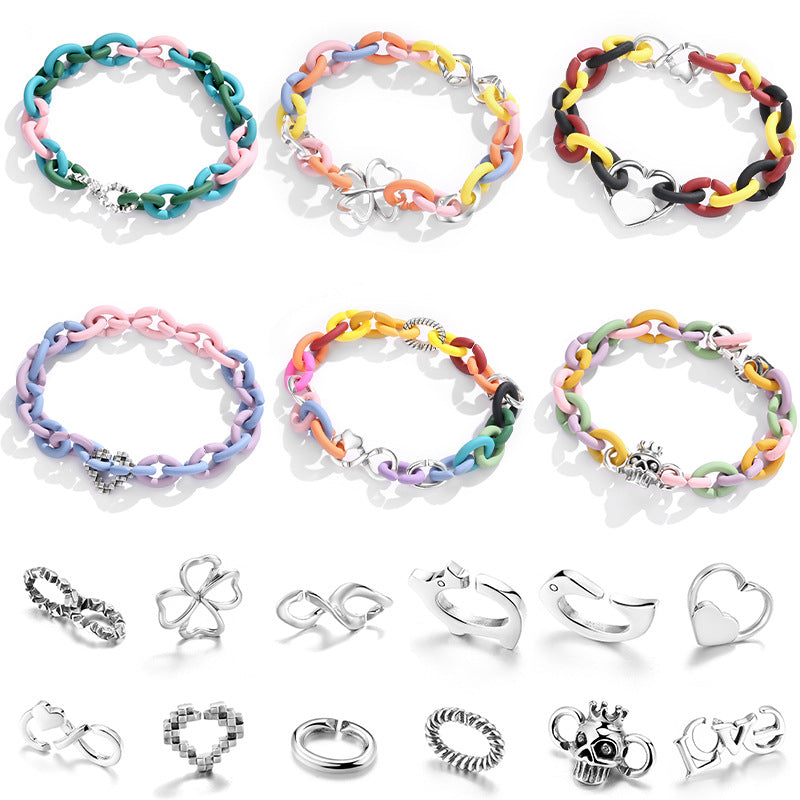 X Series Hard Rubber Silicone Buckle Unisex Geometric Basic Bracelets
