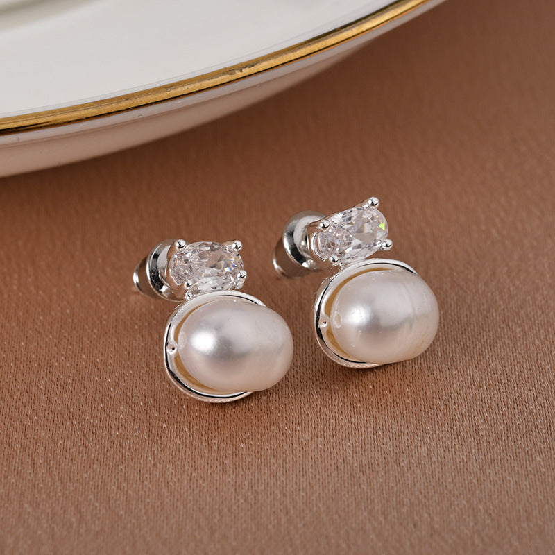 Fashion Elegant Freshwater Natural Pearl Ear Earrings