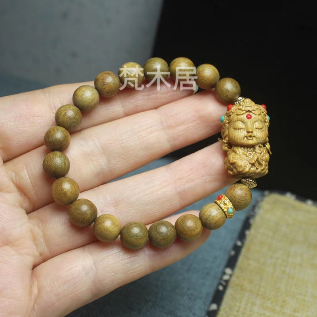 Women's & Men's Wooden Buddha Beads Bodhi Couple Sandalwood Ethnic Style Bracelet