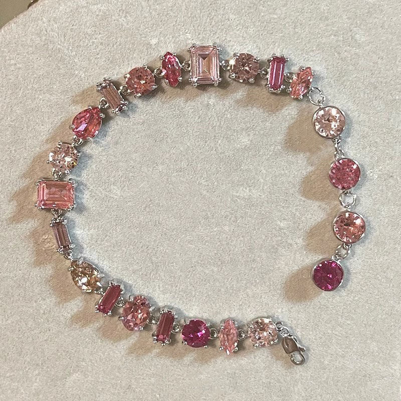 Pink Crystal Female Zircon Inlaid Light Luxury Bracelets