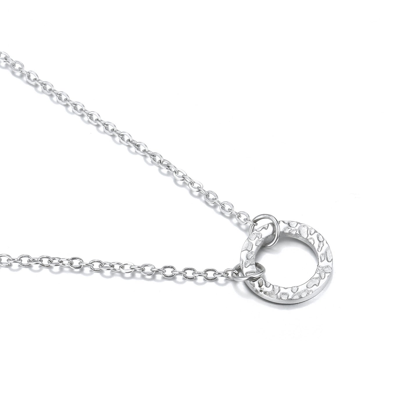 Stainless Steel Round Geometric Hollow Single Necklace