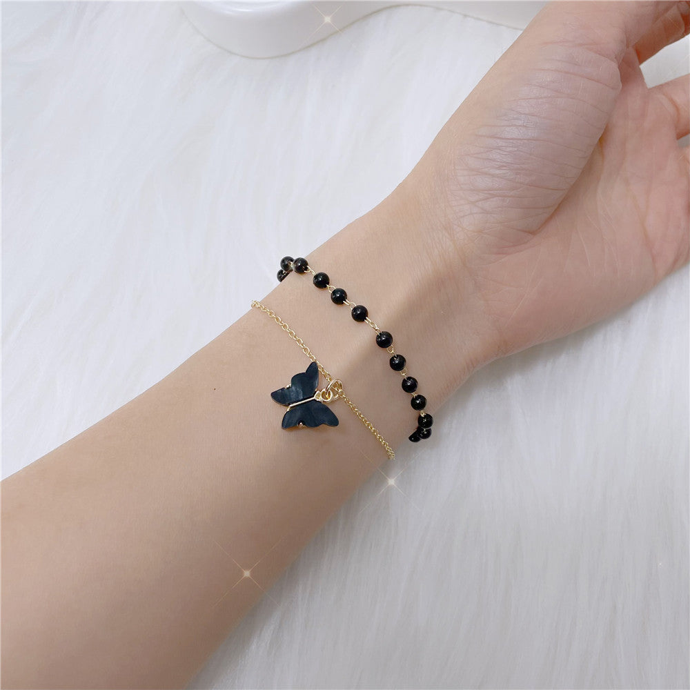 Women's Black Butterfly Fashionable Elegant Dark Clavicle Necklaces