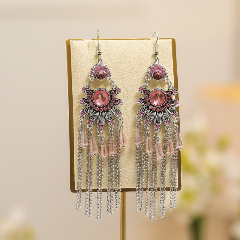 Chinese Style Crystal Long Chain Alloy Your Earrings