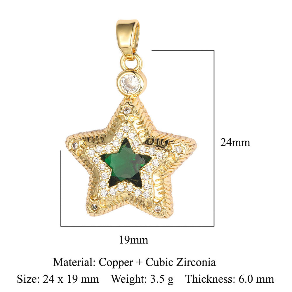 Color Zirconium Copper Micro Inlay Ornament Pendants