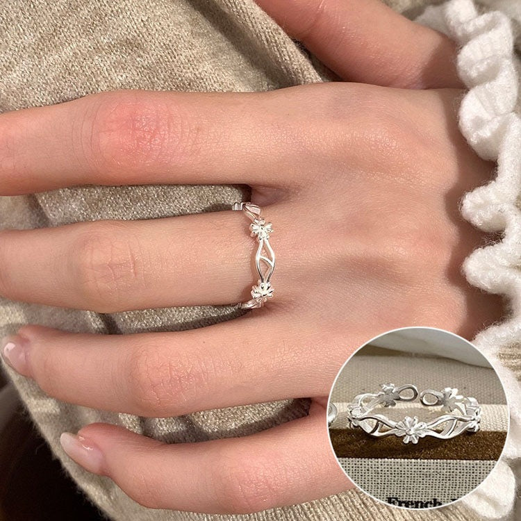 Women's Circle Exquisite Bow Loving Heart With Opening Style Index Ring