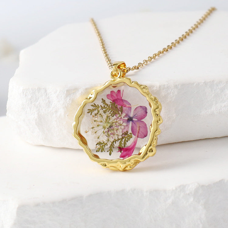 Flower Eternal Real Ornament Transparent Resin Pendants