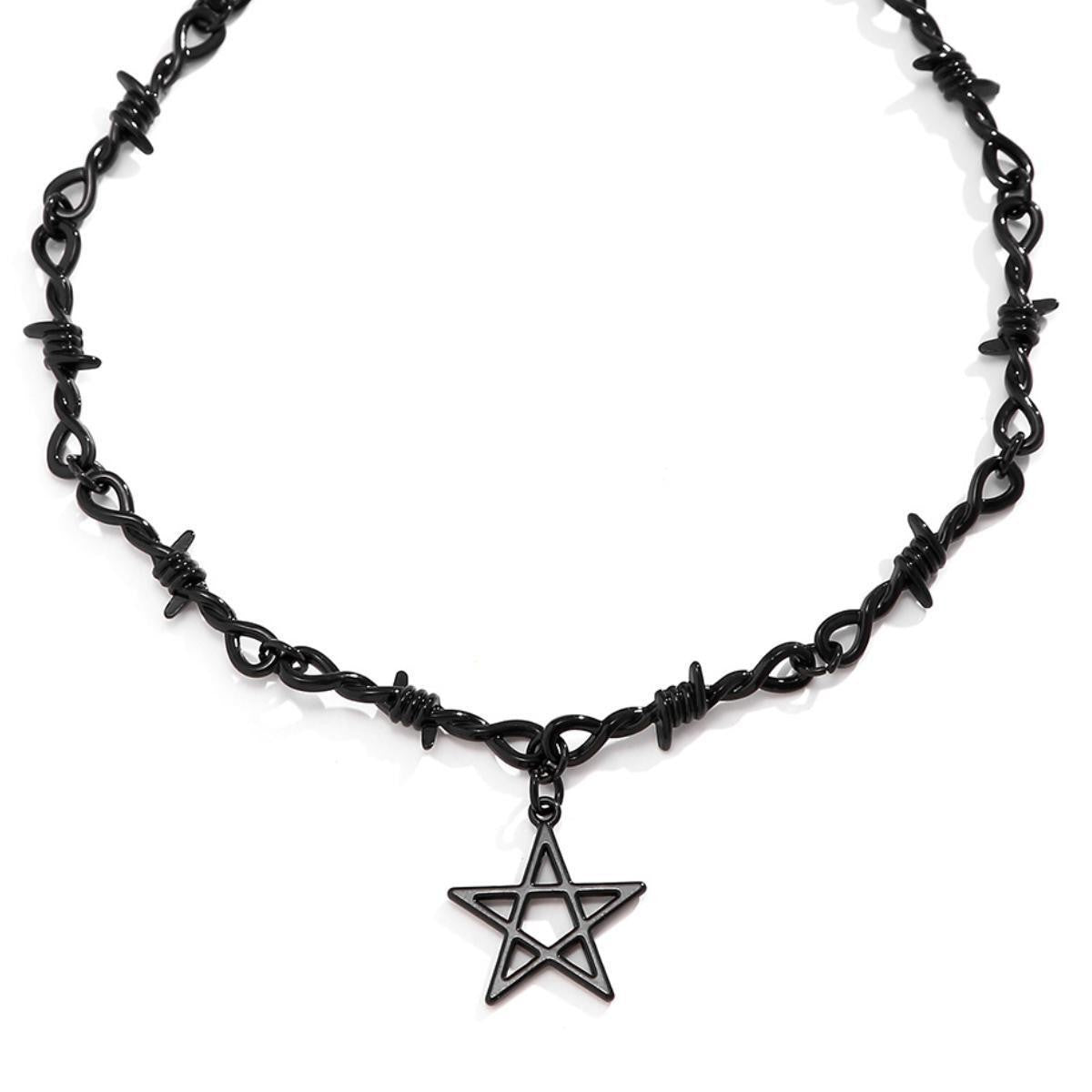 Five-pointed Star Hot Clavicle Female Thorn Personality Necklace