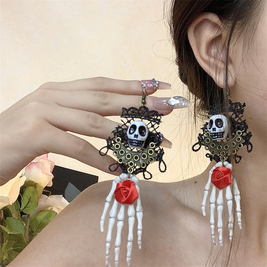 Lace Skull Clutch Dark Neck Accessories Necklaces