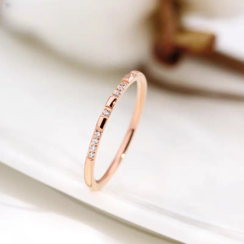 Women's Diamond For Design High-grade Titanium Steel Ring