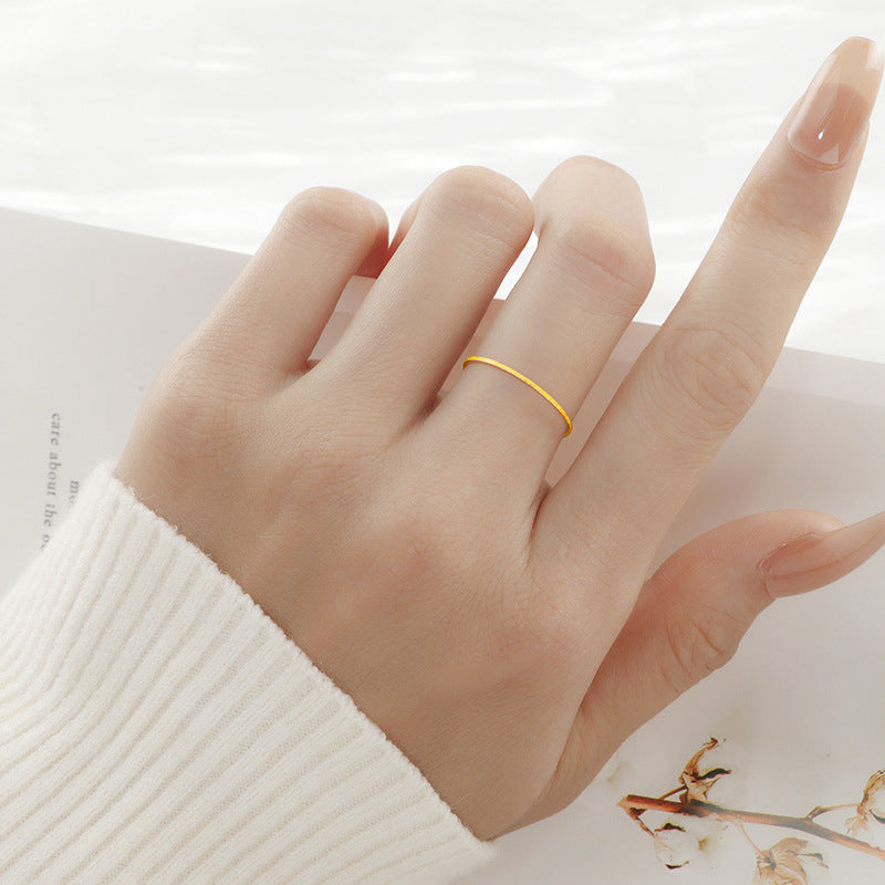 Women's Simple Sand Surface Gold-plated Joint Index Rings