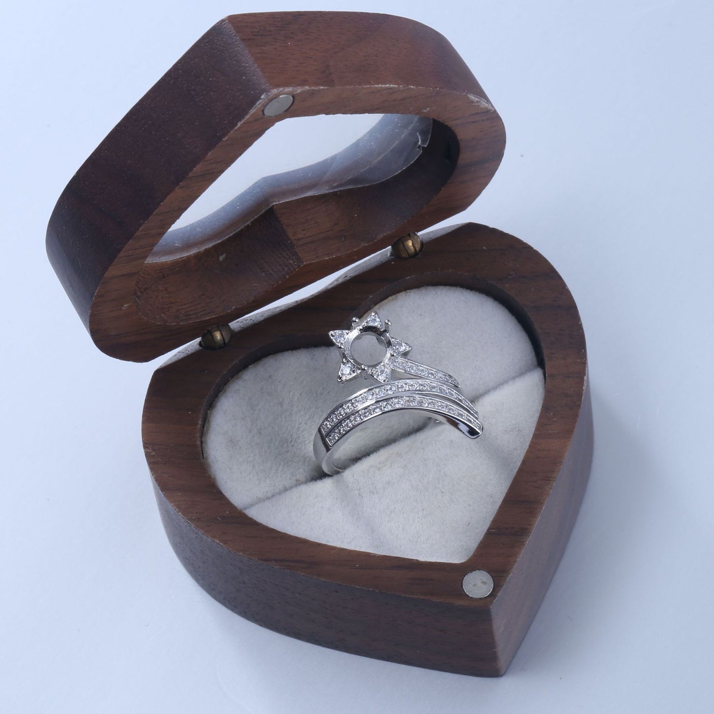 Frame Jade Zircon Diamond Finger Rest Opening Rings