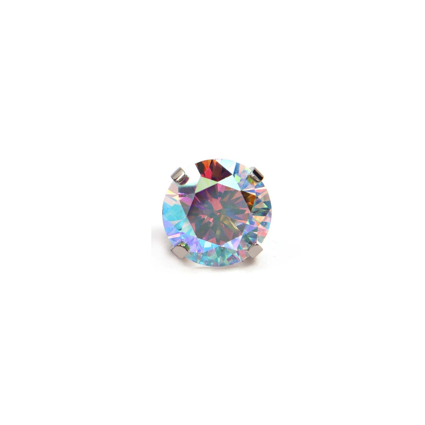 Titanium Alloy Ear Pointed Bottom Inlaid Zircon Replacement Head Labret Stud Earrings