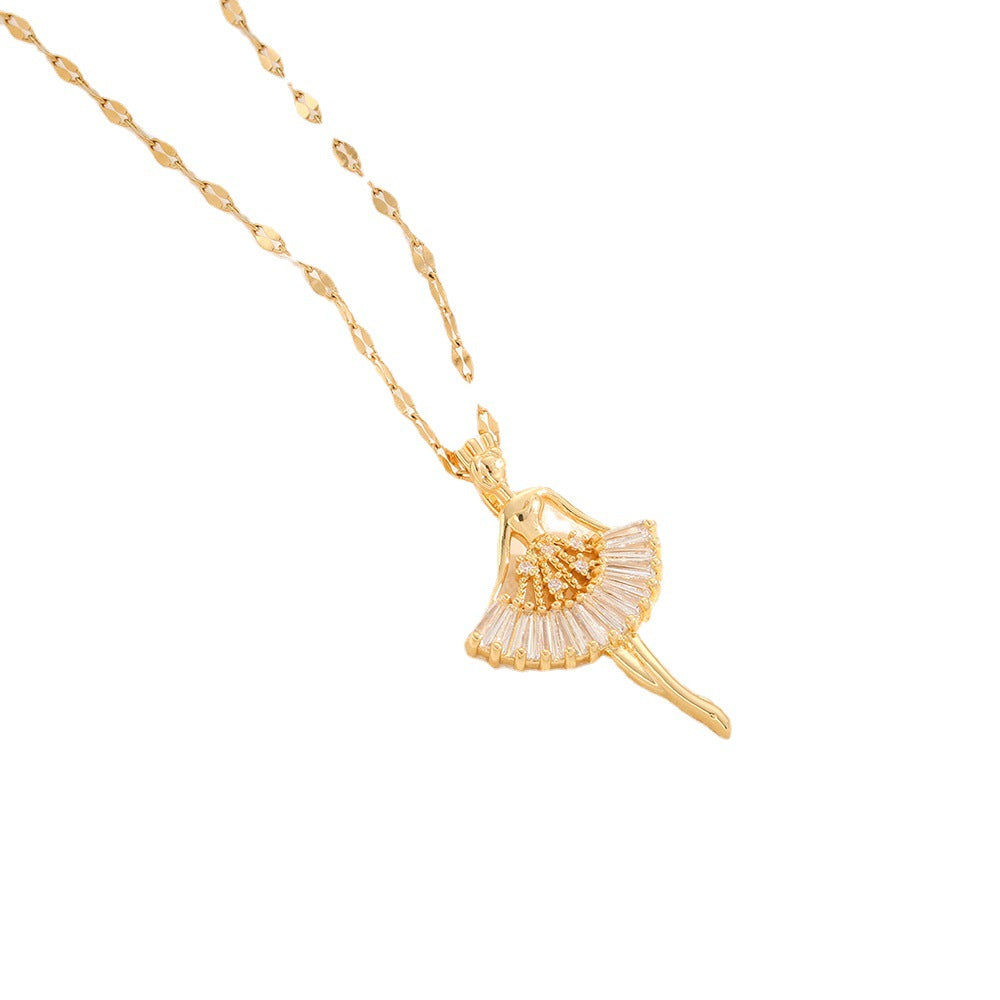 Inlaid Zircon Ballet Female Elegant High-grade Necklace