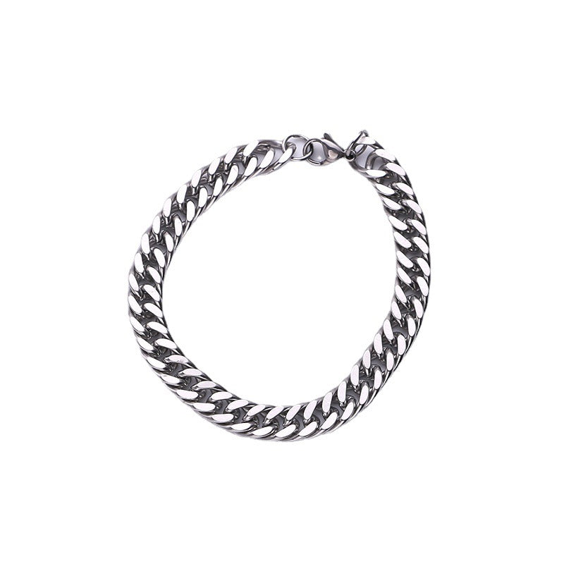 Fading Double Woven Grinding Surface Cuban Simple Handsome Bracelets