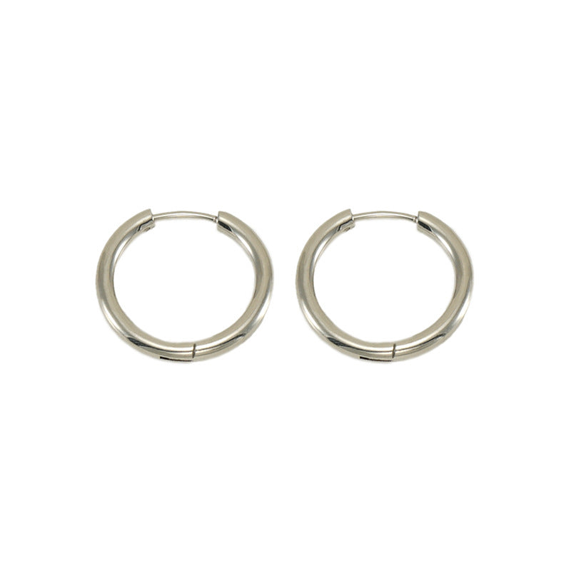 Women's & Men's Stainless Steel Circle Ear Clip Versatile Personality Earrings