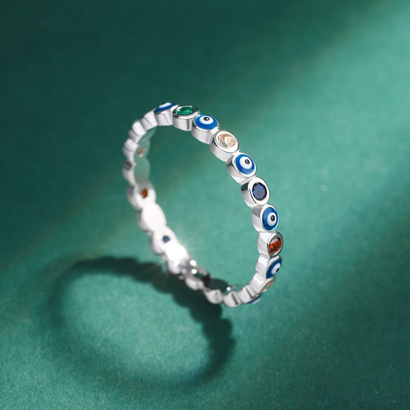 Devil Eyes Sapphire Sterling Sier Female Rings