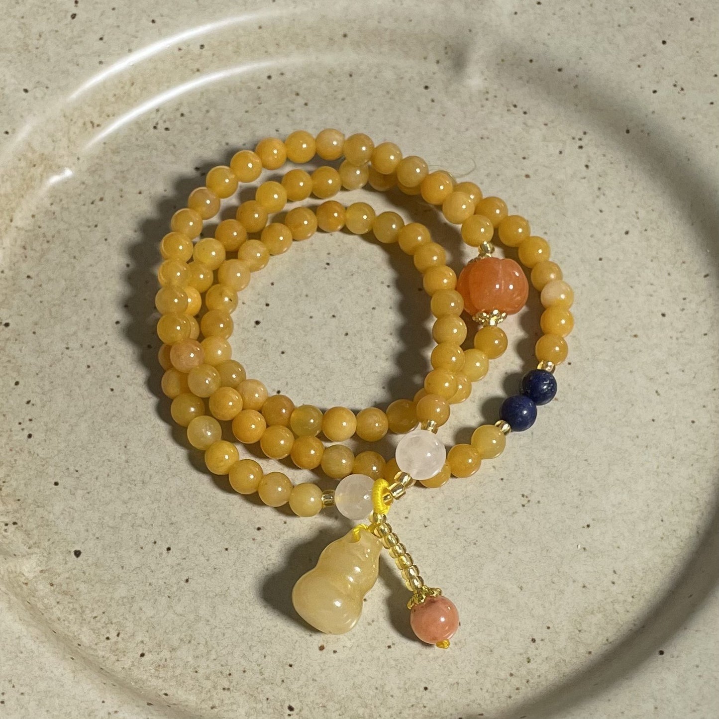Style Crafts Ethnic Pumpkin Natural Stone Bracelet