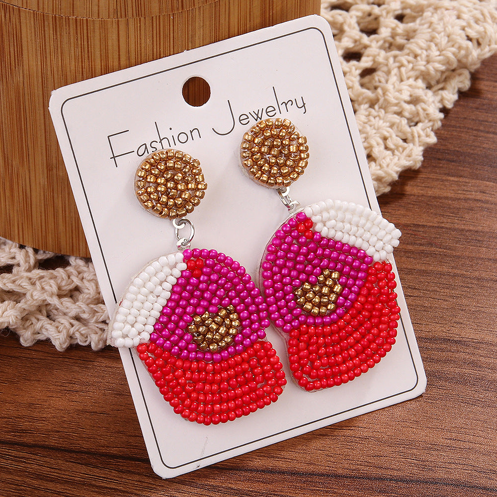 Bead Exaggerated Personalized Handmade Beaded Ethnic Earrings