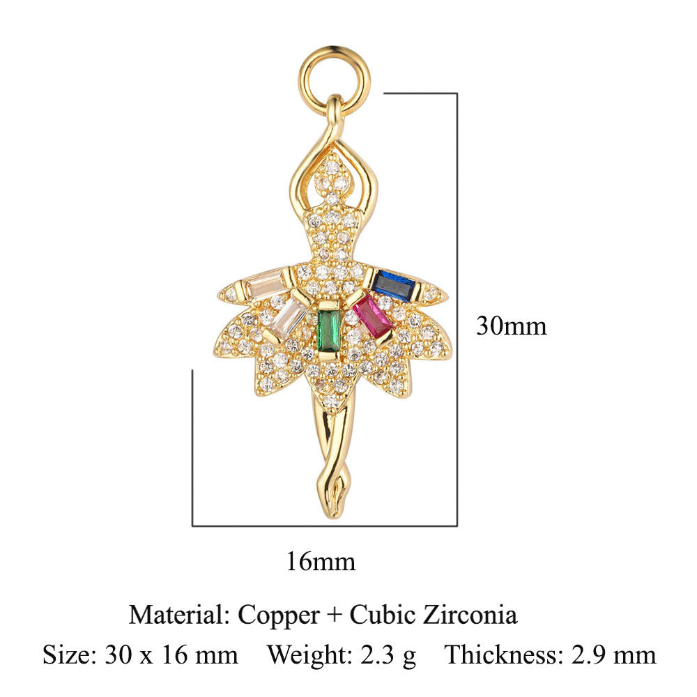 Cross Virgin Copper Zircon Peace Sign Ornament Pendants