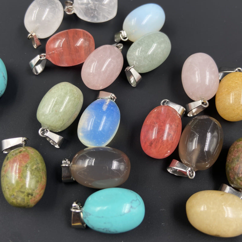 Jade Oval Stone Small Pupa-shaped Random Pendants