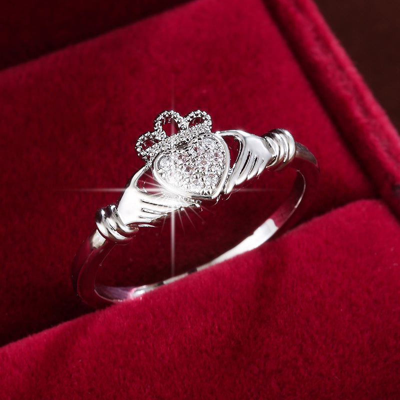 Women's Love Proposal Pure Copper Exquisite Light Luxury Wedding Ring