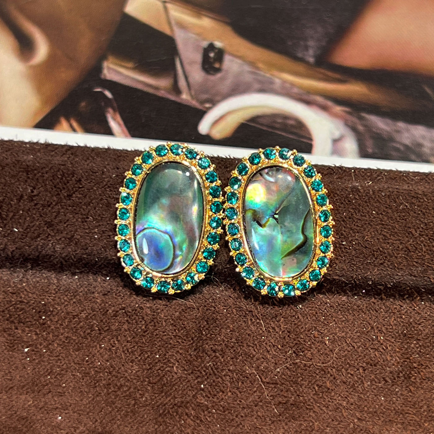 Women's Abalone Shell Series Gold Plated Environmental Protection Fashion French High-grade Earrings