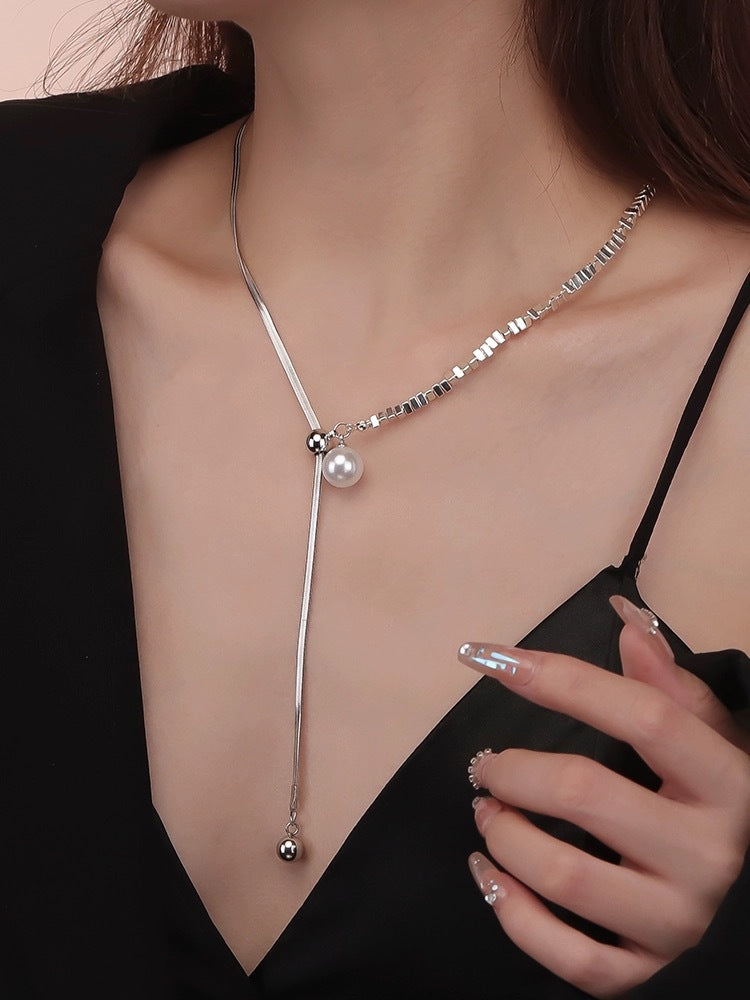 Women's Sier Pearl For Light Luxury Minority Design Clavicle Necklace