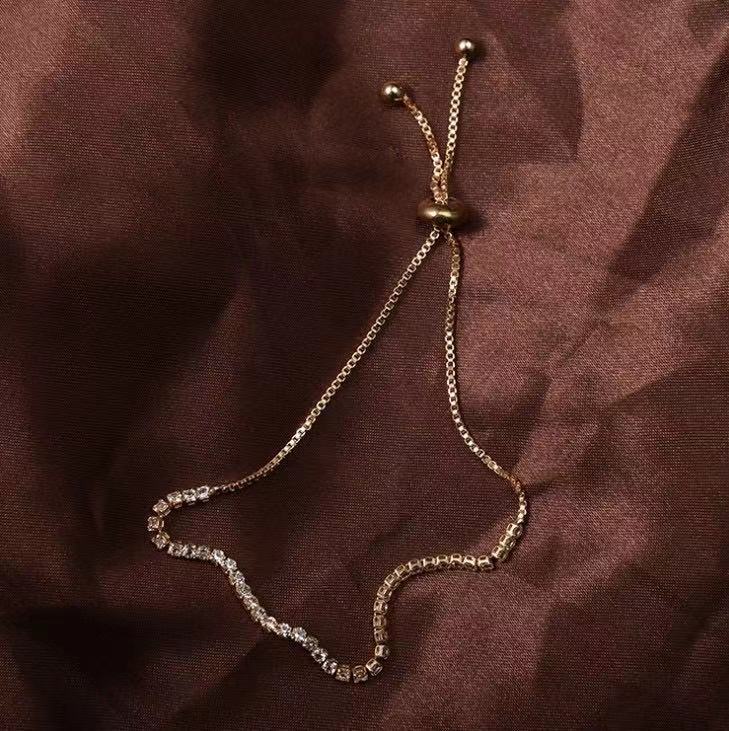 Simple Retractable Diamond Claw Chain Adjustable Bracelet
