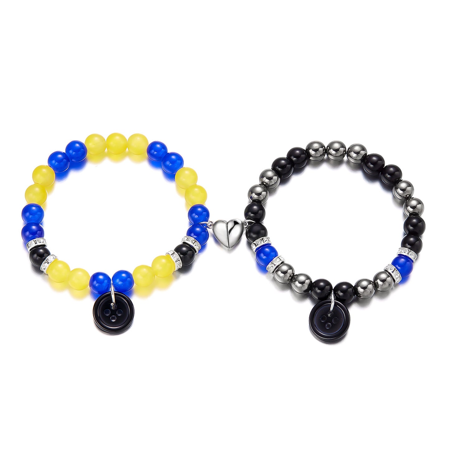 Cat Couple Heart-shaped Magnetic Hand Woven Bracelets