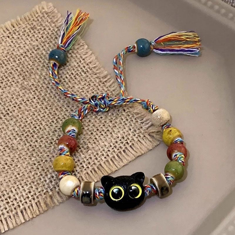 Ceramic Braided Rope Female Niche Design Sweet Cool Chinese Style Bracelets