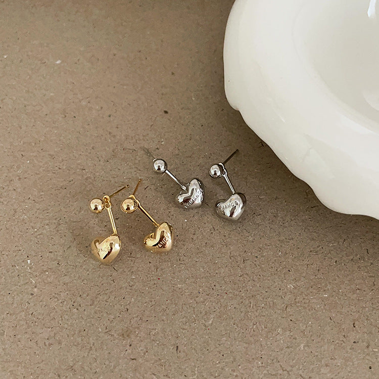 Women's For Metal Heart Design Sense Niche Simple Personalized Earrings