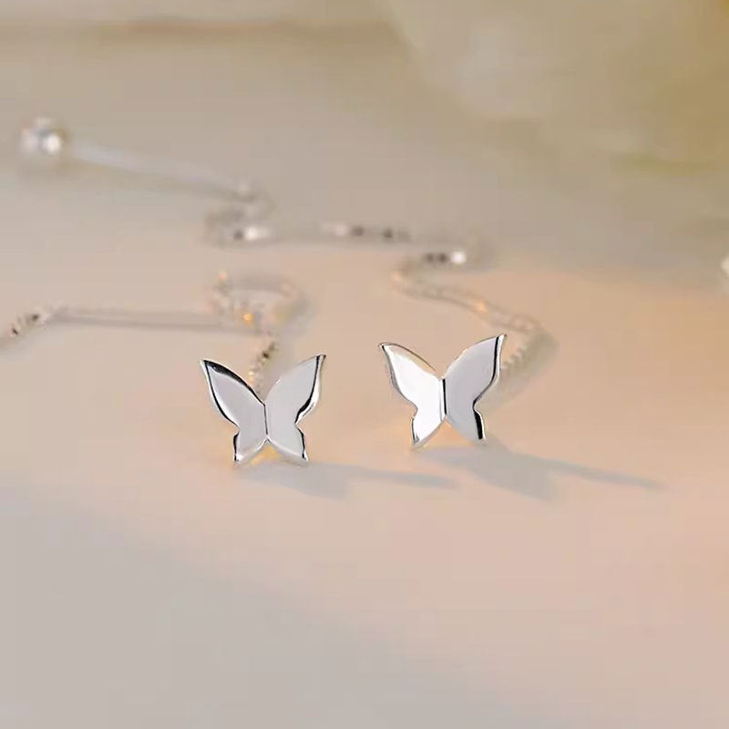 Women's Butterfly Screw Trendy Long Temperamental Tassel Ear Line