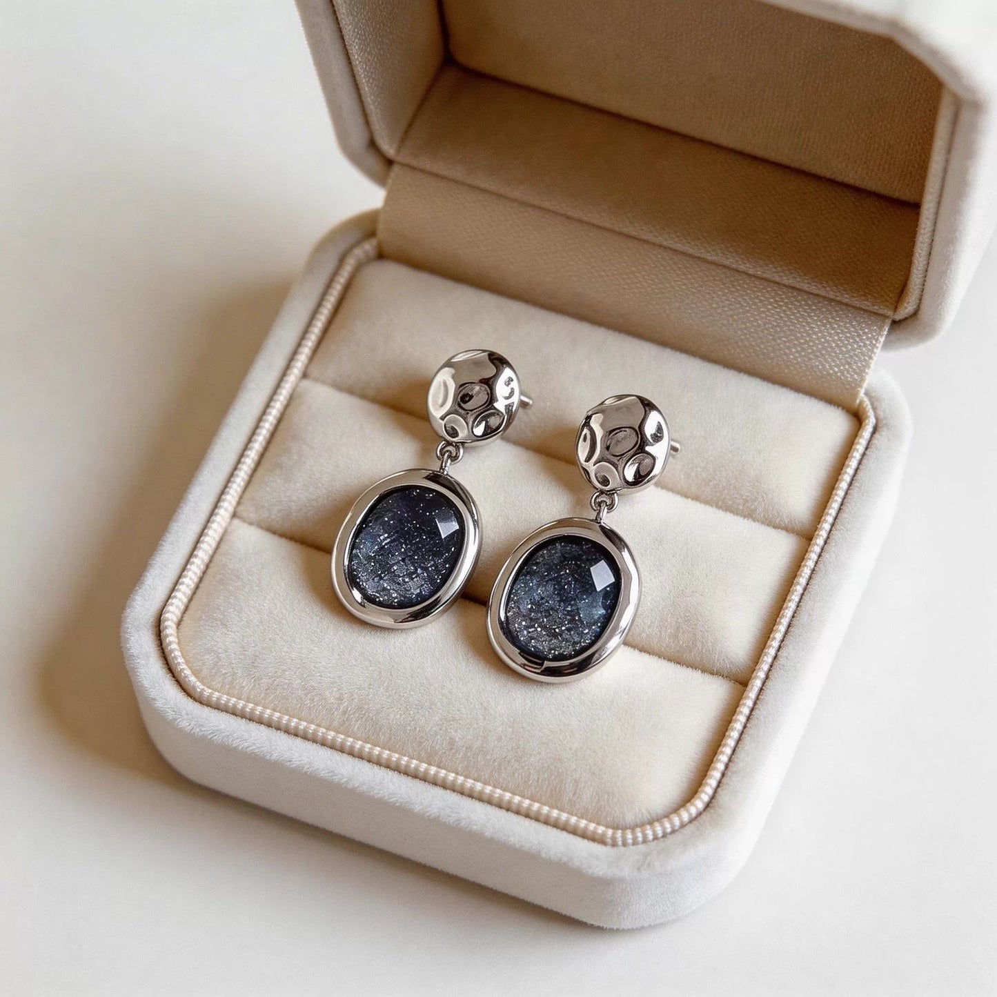 Exquisite Blue Starry Sky Gem Temperament Earrings