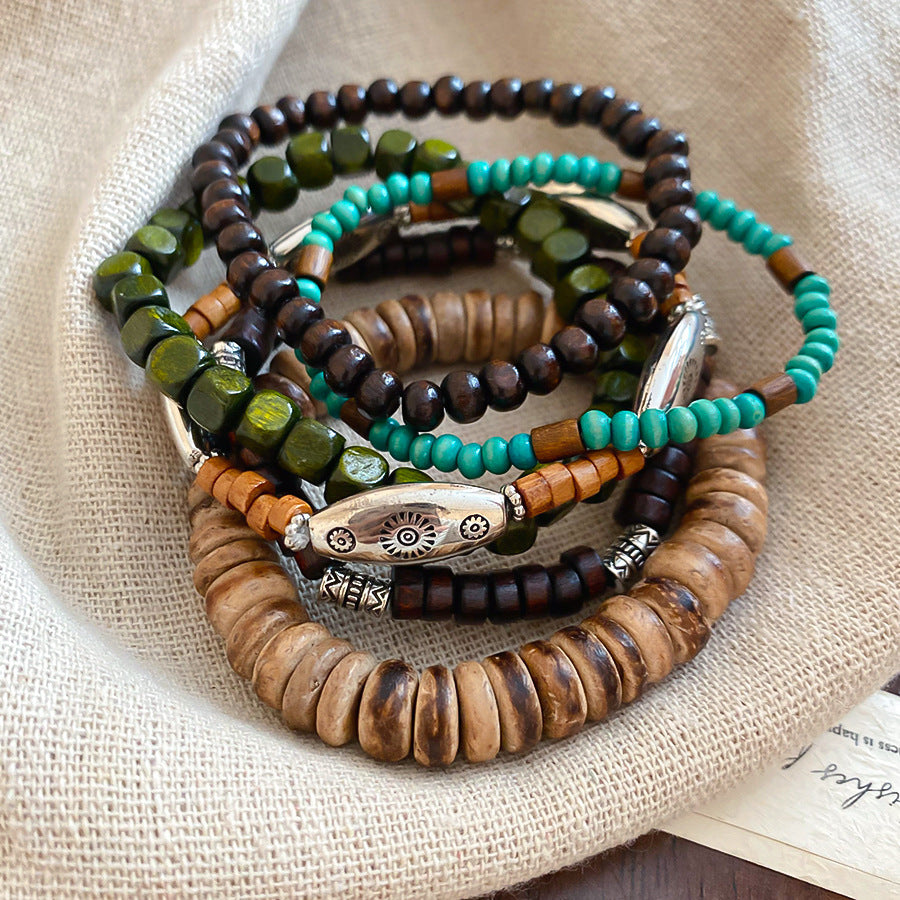 Acrylic Beaded Pearl Vintage Ethnic Style Affordable Bracelets