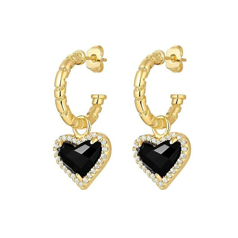 Women's French Simple Vintage Gold-plated Pearl Heart-shaped Rings