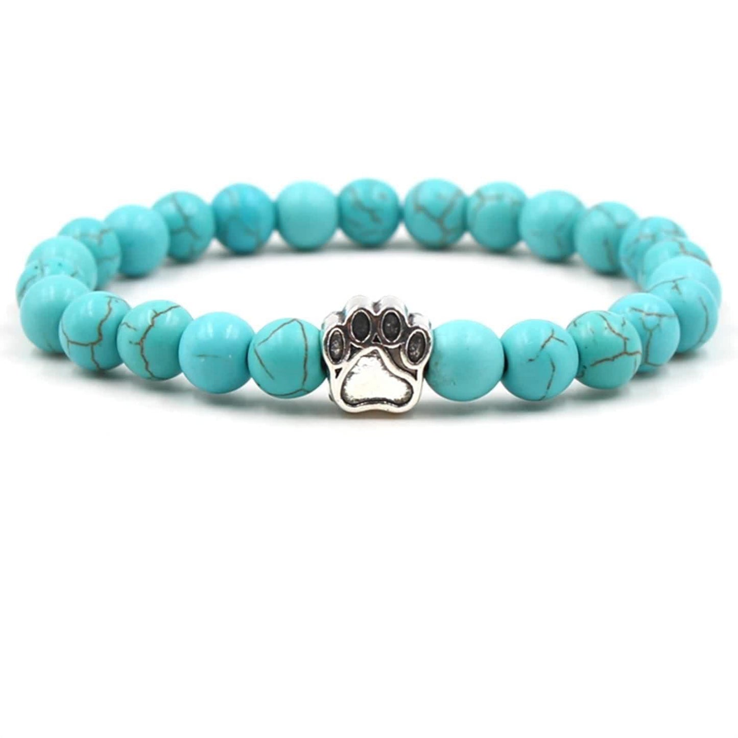 Holiday Gift Beaded Adjustable Foot Volcanic Rock Obsidian Turquoise Dog's Bracelets