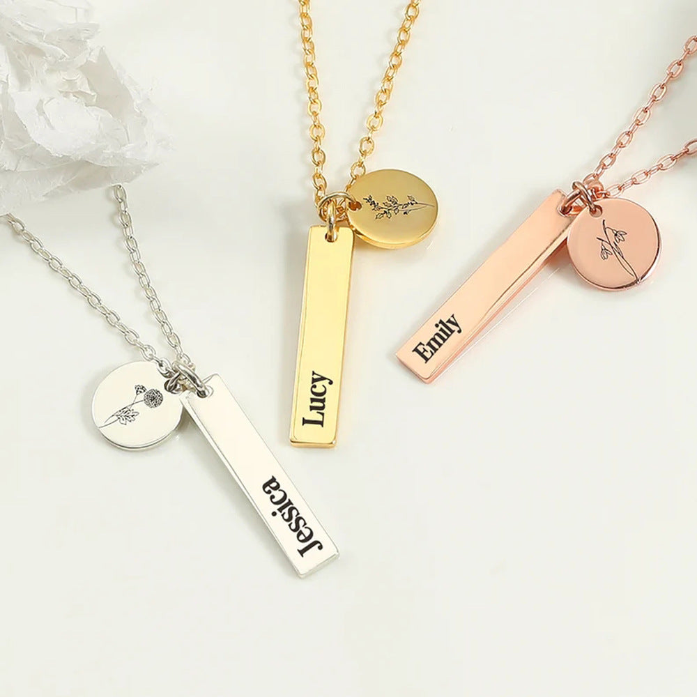 Women's Wafer Tag Stainless Steel For Personalized Necklaces