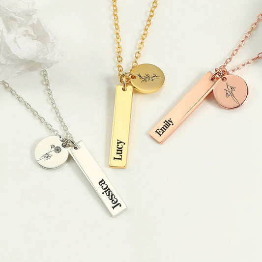 Women's Wafer Tag Stainless Steel For Personalized Necklaces