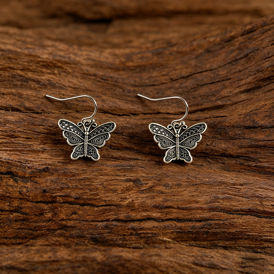 Women's Style Love Of Butterfly Hollow Drop-shaped Personality Frog Elegant Minority Earrings