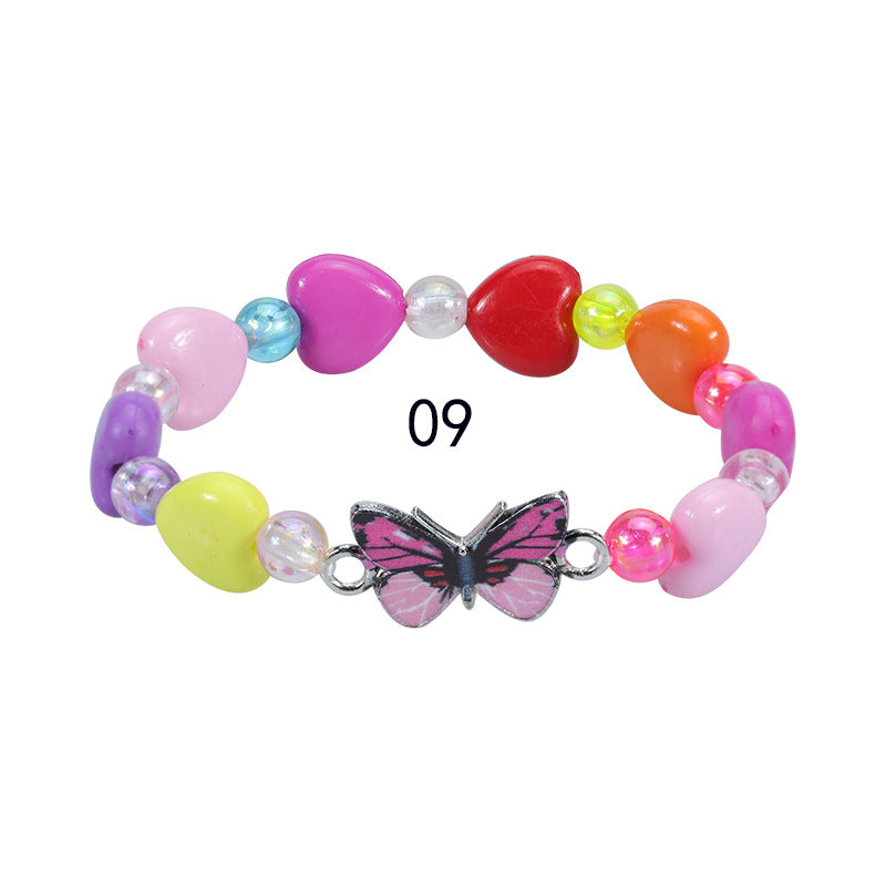 Children's Colorful Beaded Cute Butterfly Kindergarten Birthday Bracelets