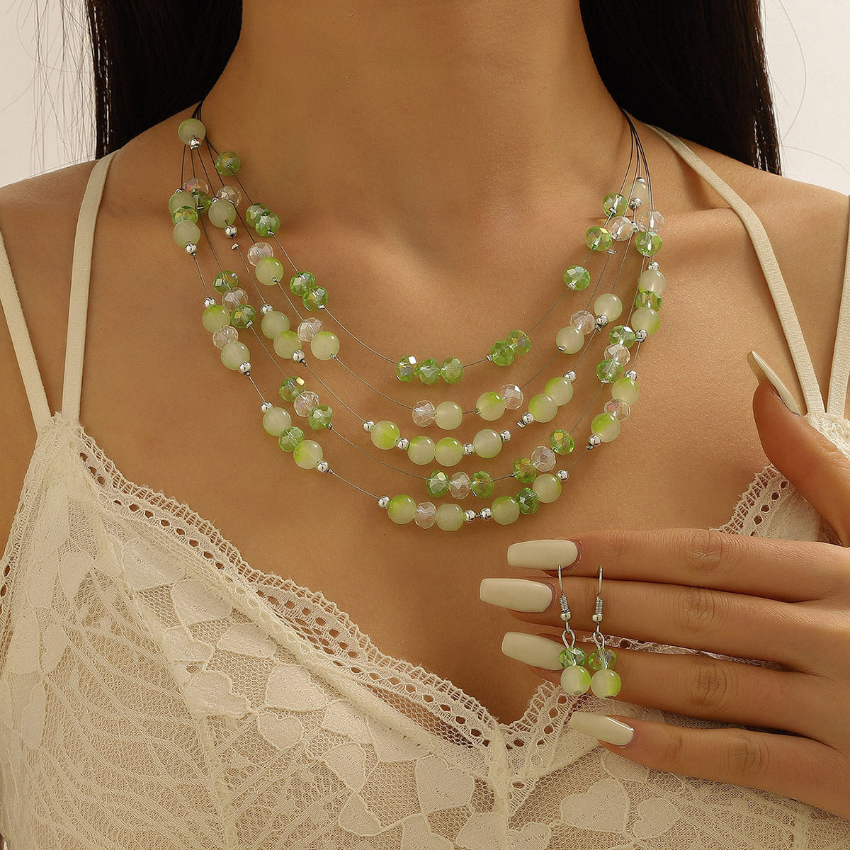 Colorful Beaded Turquoise Fashion Elegant High-grade Jewelry Set