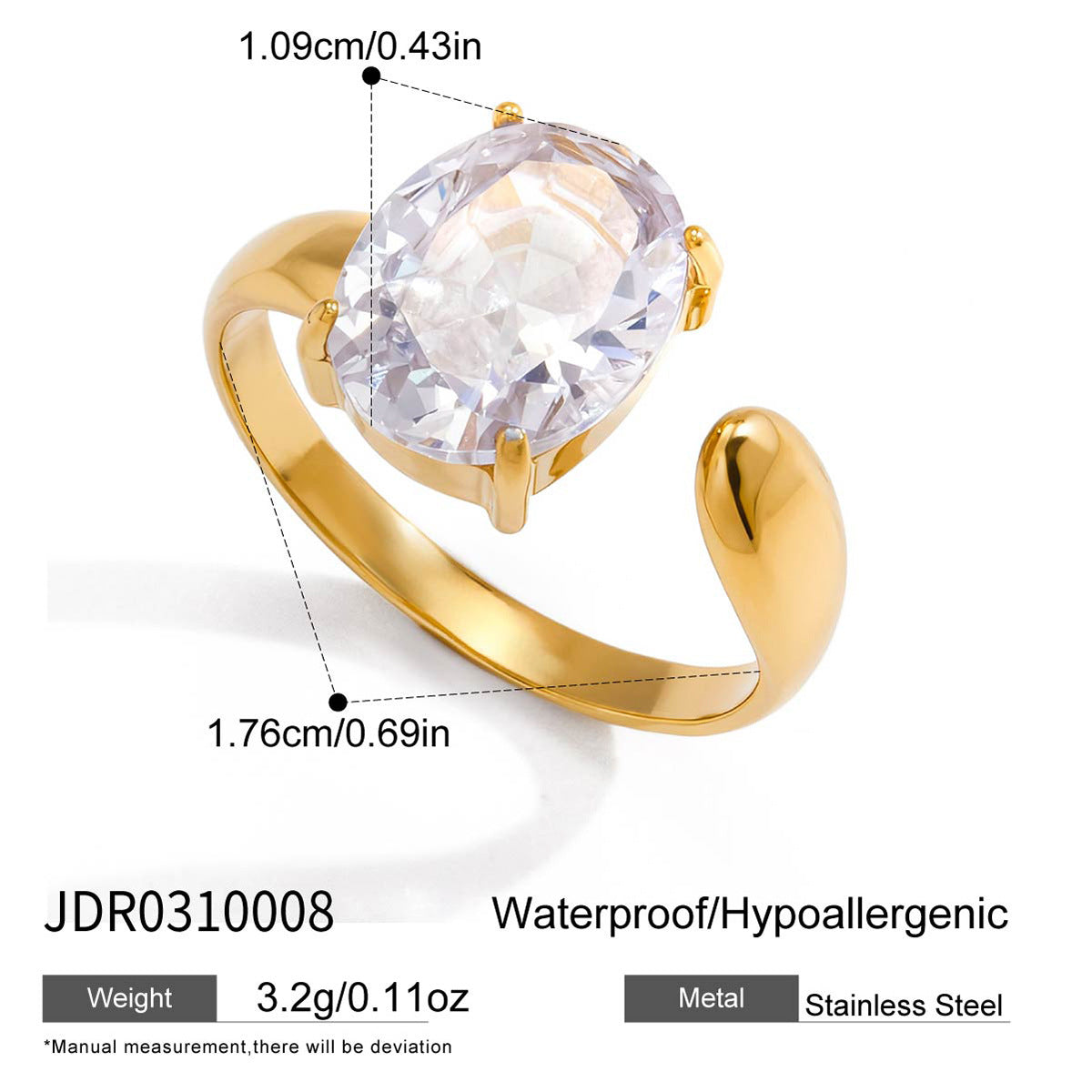 Diamond Light Luxury High-grade Titanium Jewellery Ring