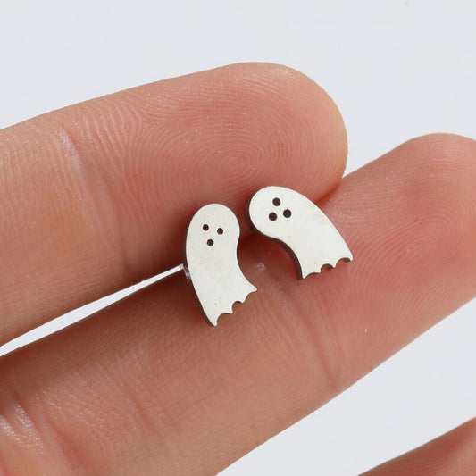 Funny Glossy Cute Ghost Halloween Fashion Earrings