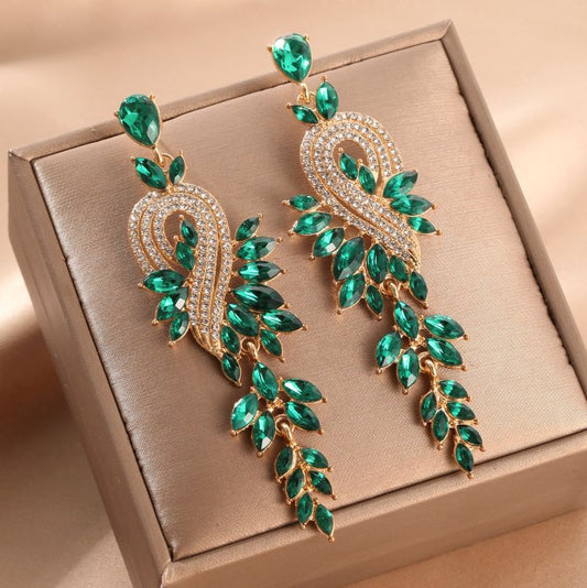 Retro Long Leaf Tassel Eardrops Note Earrings